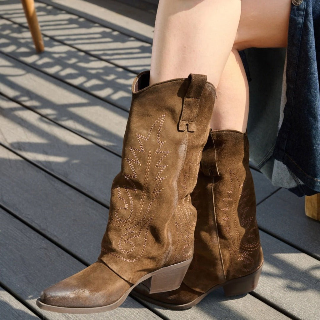 Alice – Bottes Mi - Hautes Style Cuissardes - Pastelle Boutique36Cuir noir