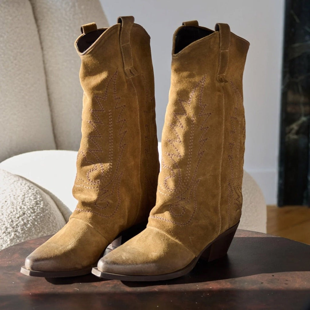 Alice – Bottes Mi - Hautes Style Cuissardes - Pastelle Boutique36Cuir noir