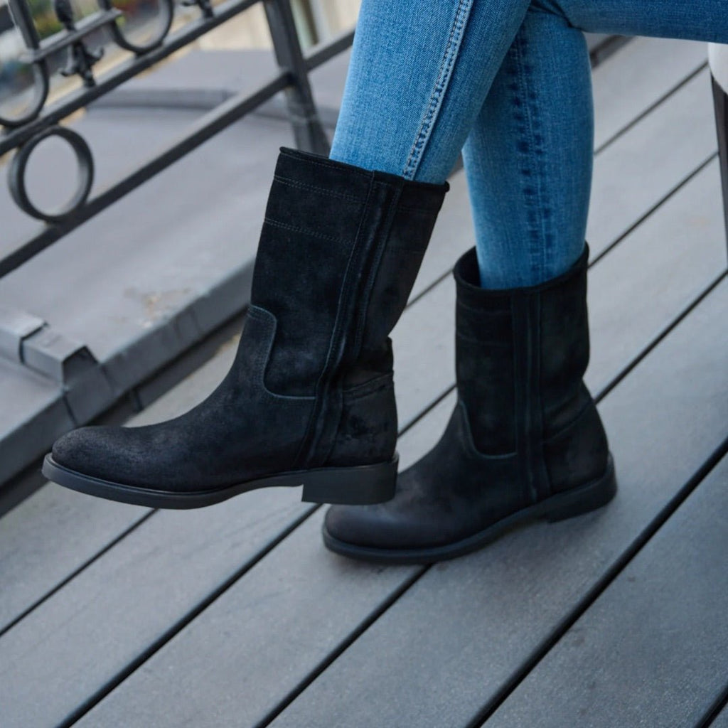 Charly – Bottes Cavalières Camarguaises en Cuir - Pastelle Boutique36noir