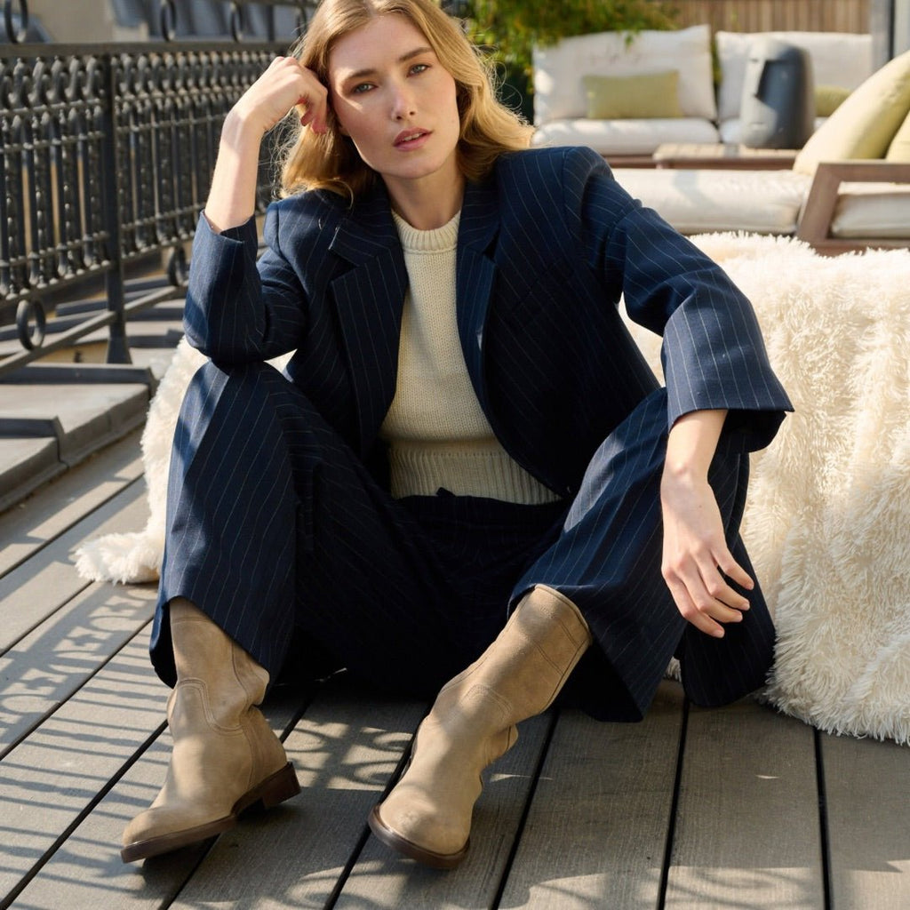 Charly – Bottes Cavalières Camarguaises en Cuir - Pastelle Boutique36Taupe
