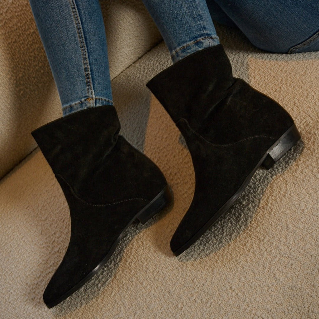 Manon – Bottines à Talon Intérieur Amovible - Pastelle Boutique36Daim noir