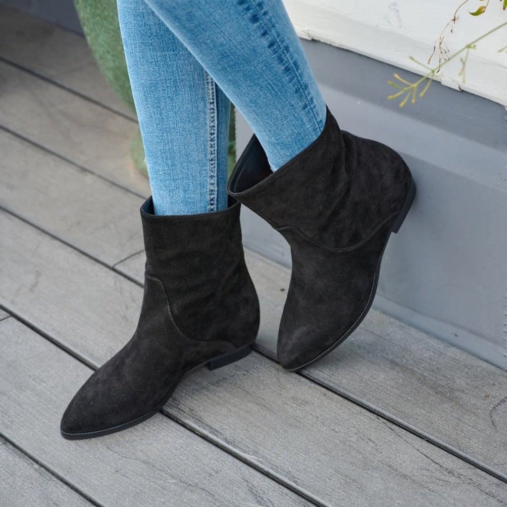 Manon – Bottines à Talon Intérieur Amovible - Pastelle Boutique36Daim noir