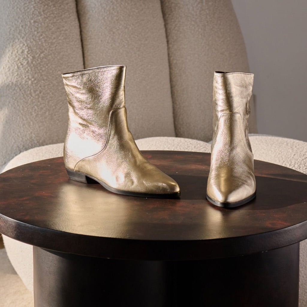 Manon – Bottines à Talon Intérieur Amovible - Pastelle Boutique36Dorée