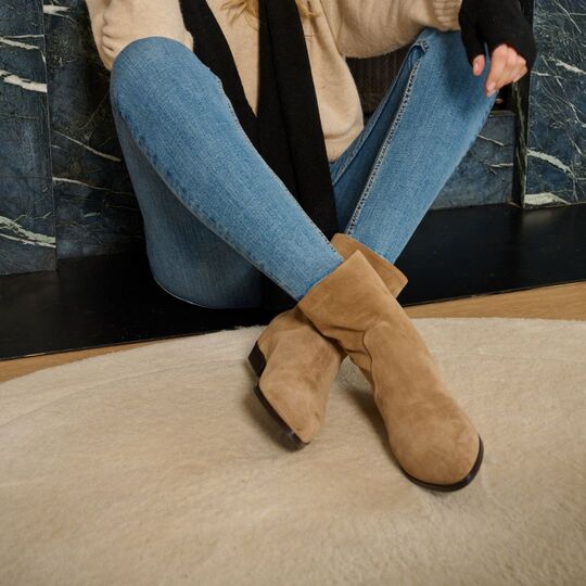 Manon – Bottines à Talon Intérieur Amovible - Pastelle Boutique36Taupe