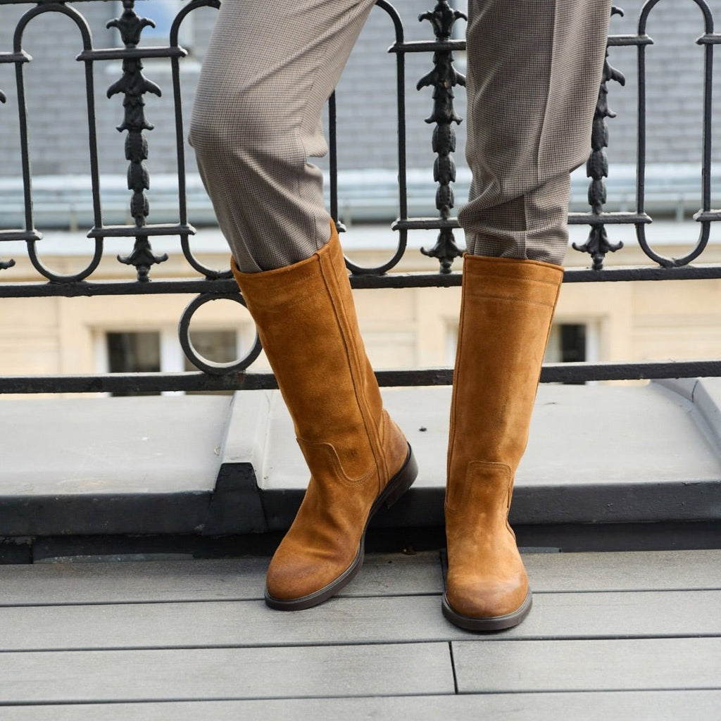 Mélissa – Bottes Cavalières Hautes à Enfiler - Pastelle Boutique36Camel