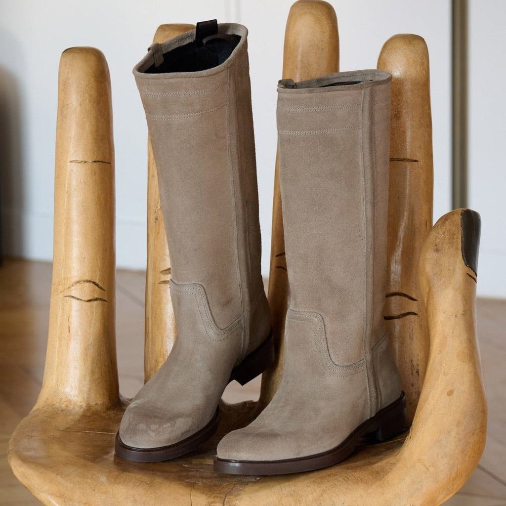 Mélissa – Bottes Cavalières Hautes à Enfiler - Pastelle Boutique36noir