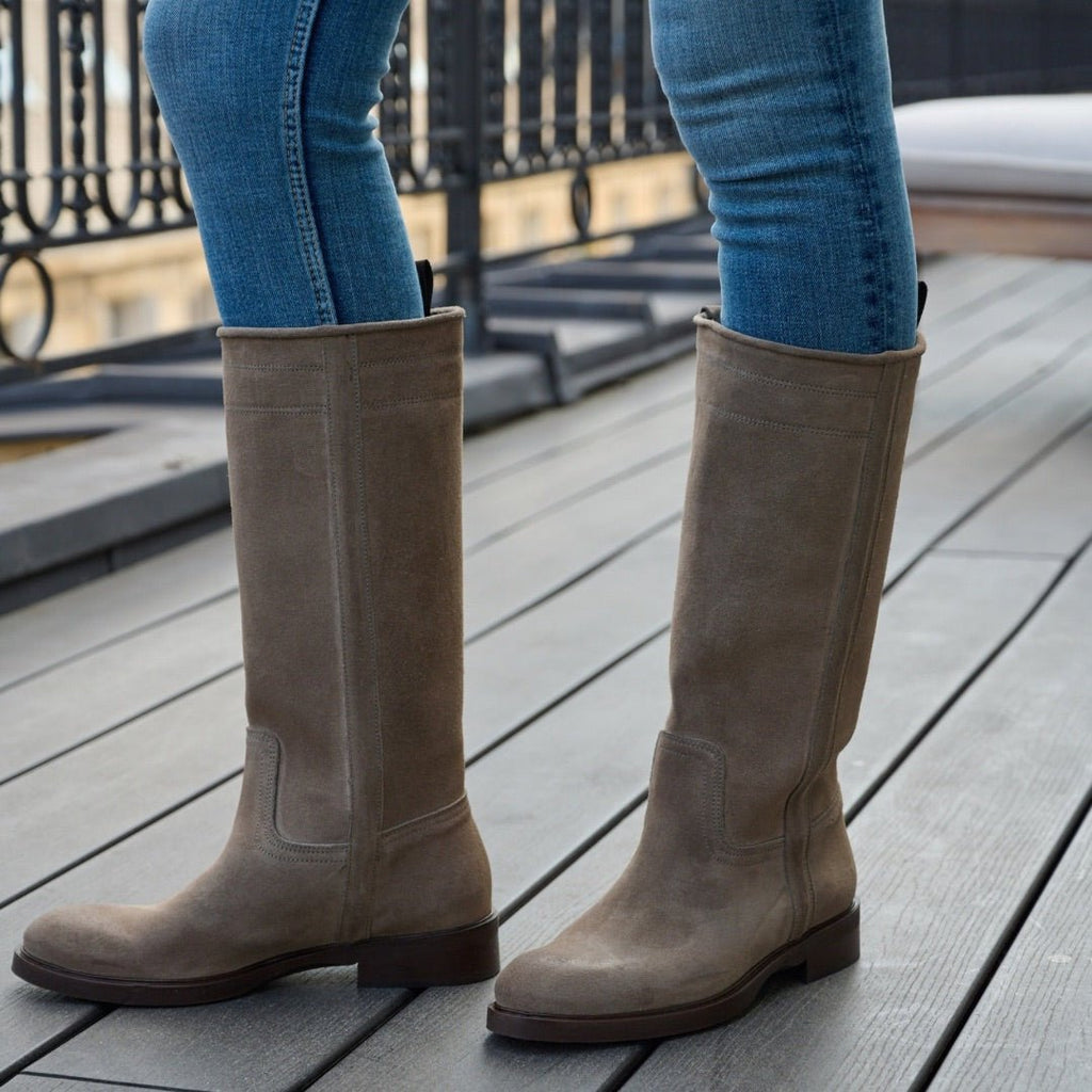 Mélissa – Bottes Cavalières Hautes à Enfiler - Pastelle Boutique36noir