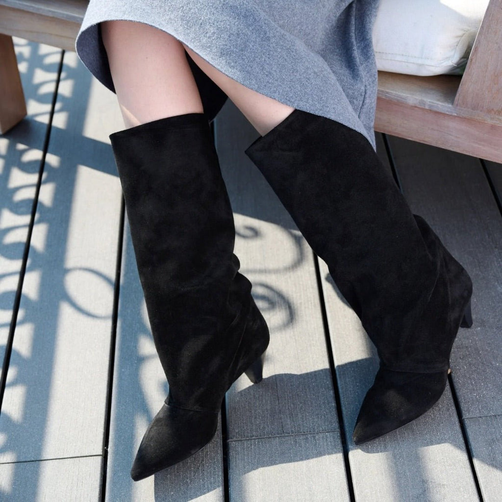 Nolween – Bottes Montantes à Petit Talon - Pastelle Boutique36Noir