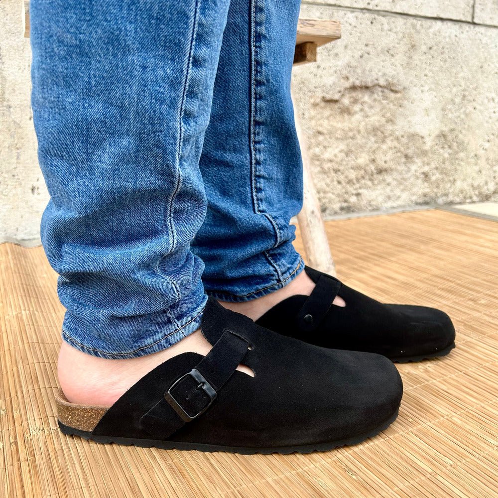 Mules Homme En Cuir Patchwork – Sabots Légers Respirants, Sans Lacets, Confortables Pour L'été