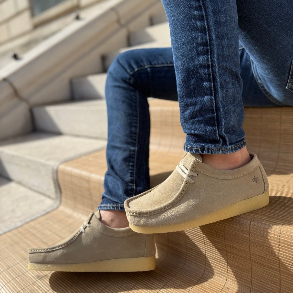 ZAP Homme – Mocassins à Lacets en Daim, Semelle Crêpe, Confort