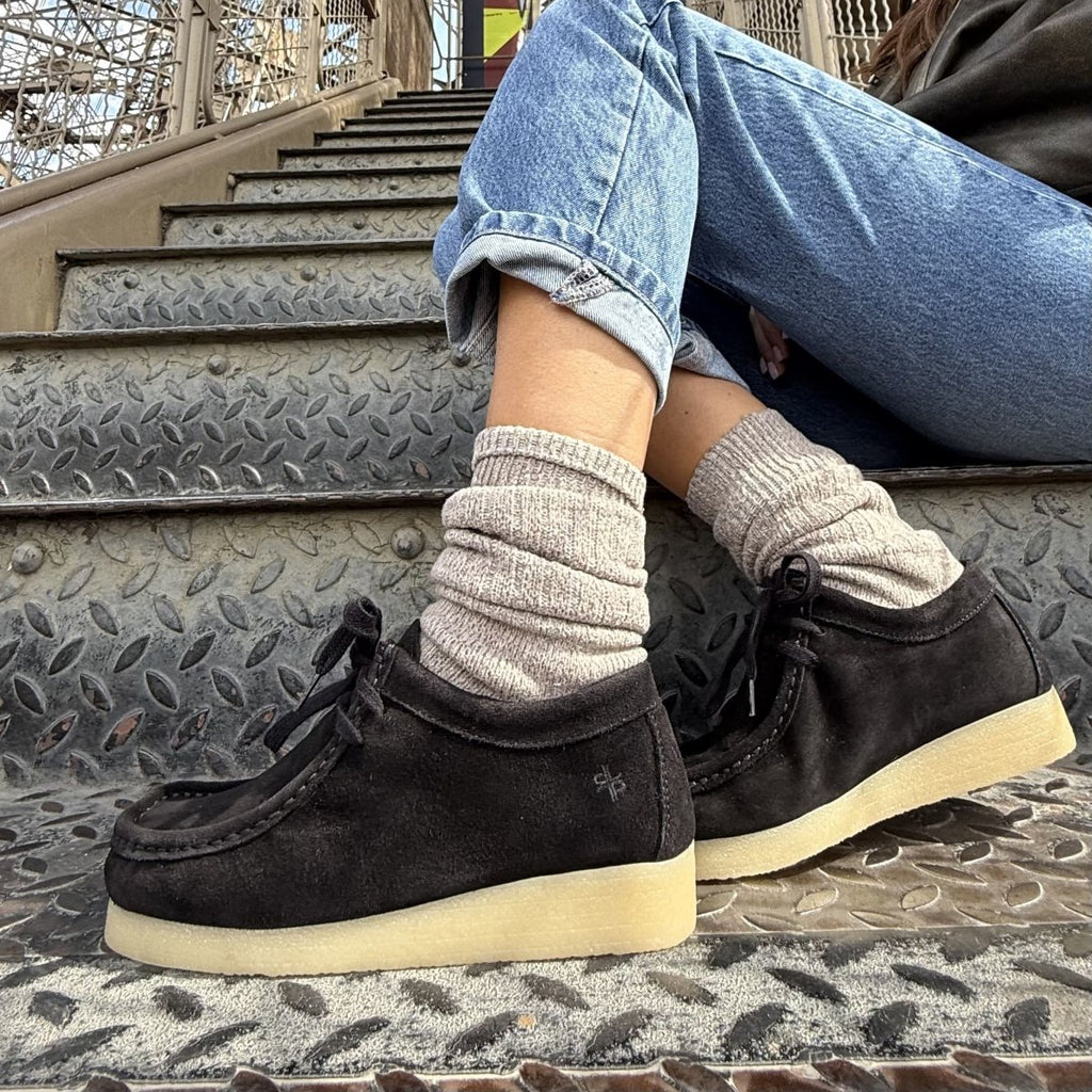 ZAP – Mocassins à Lacets en Daim, Semelle Crêpe Naturelle, Confort & Élégance - Pastelle Boutique36choco
