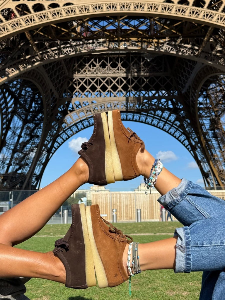 ZAP – Mocassins à Lacets en Daim, Semelle Crêpe Naturelle, Confort & Élégance - Pastelle Boutique36choco