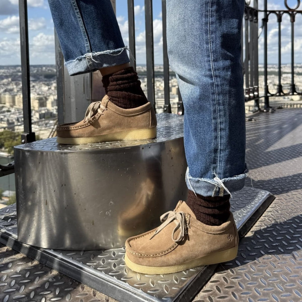 ZAP – Mocassins à Lacets en Daim, Semelle Crêpe Naturelle, Confort & Élégance - Pastelle Boutique36Taupe